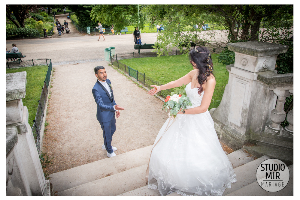 Photos de mariage pour couple au Parc Monceau